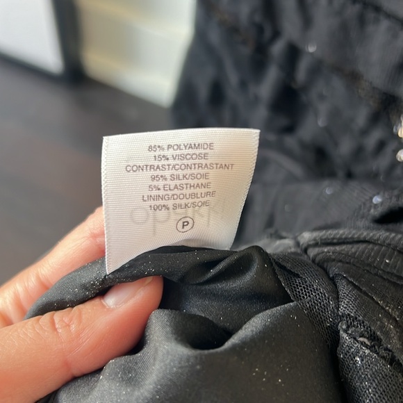 Obakki silk little black cocktail dress with tulle and sequin detailing - Picture 7 of 8